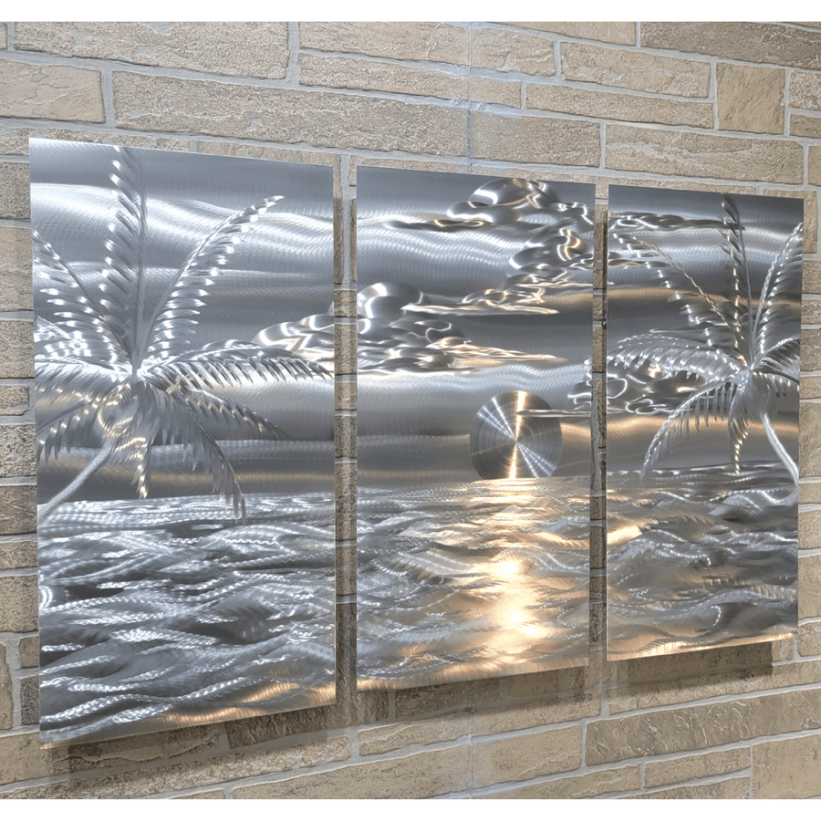 Statements2000 Metal Wall Art, Multi Panel Wall Art - Castaway Triptych Wall Decor by Jon Allen