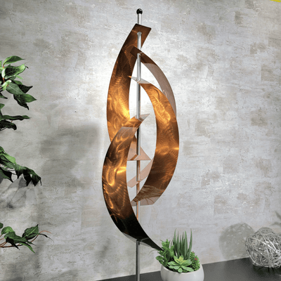 Unique Handmade Sculpture with Black Marble Base by Jon Allen - Copper Maritime Statue