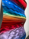 Gorgeous Rainbow Colored Metal Wall Art Wave 20" x 45.5" - Larger Than Life