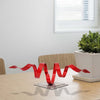 Red Tabletop Sculpture, Modern Decorative Accent
