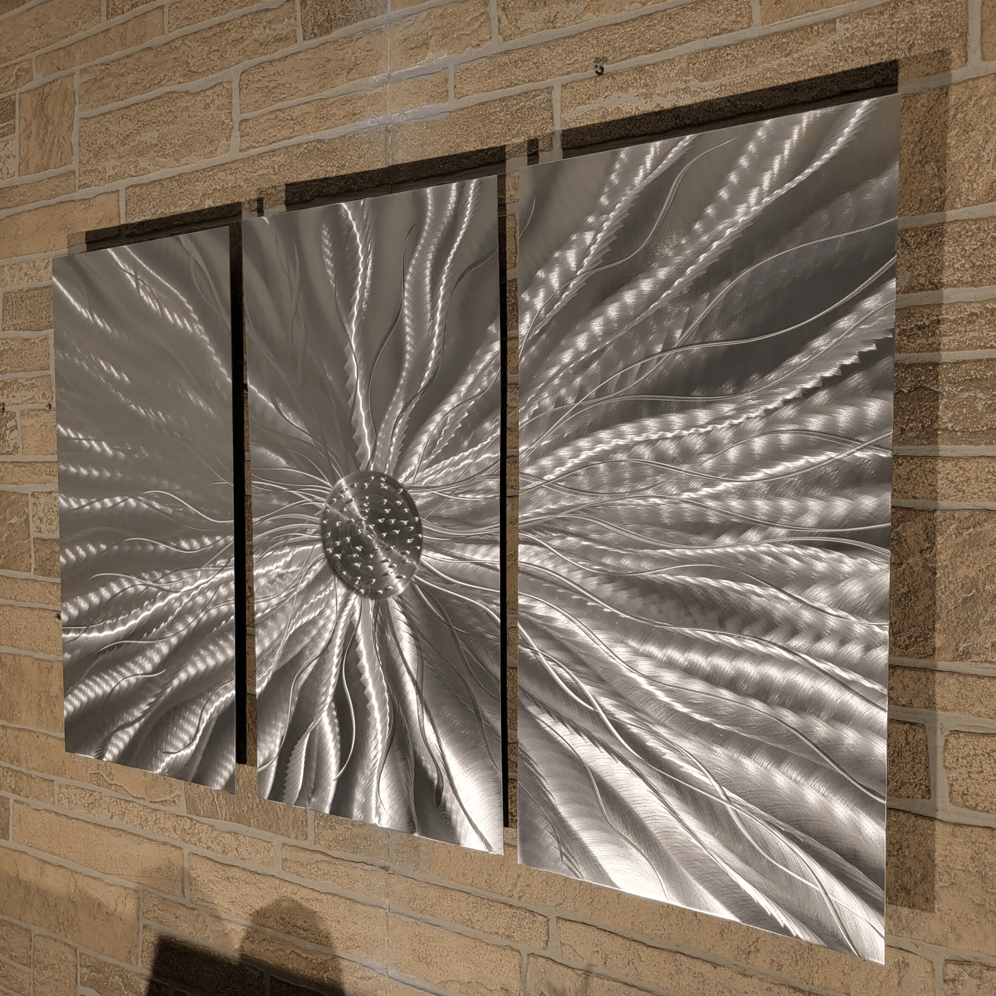 Modern Metal Wall Art, 3D Wall Sculpture, Abstract Indoor Outdoor Art  Silver Wall Hanging Contemporary Art Static by Jon Allen 