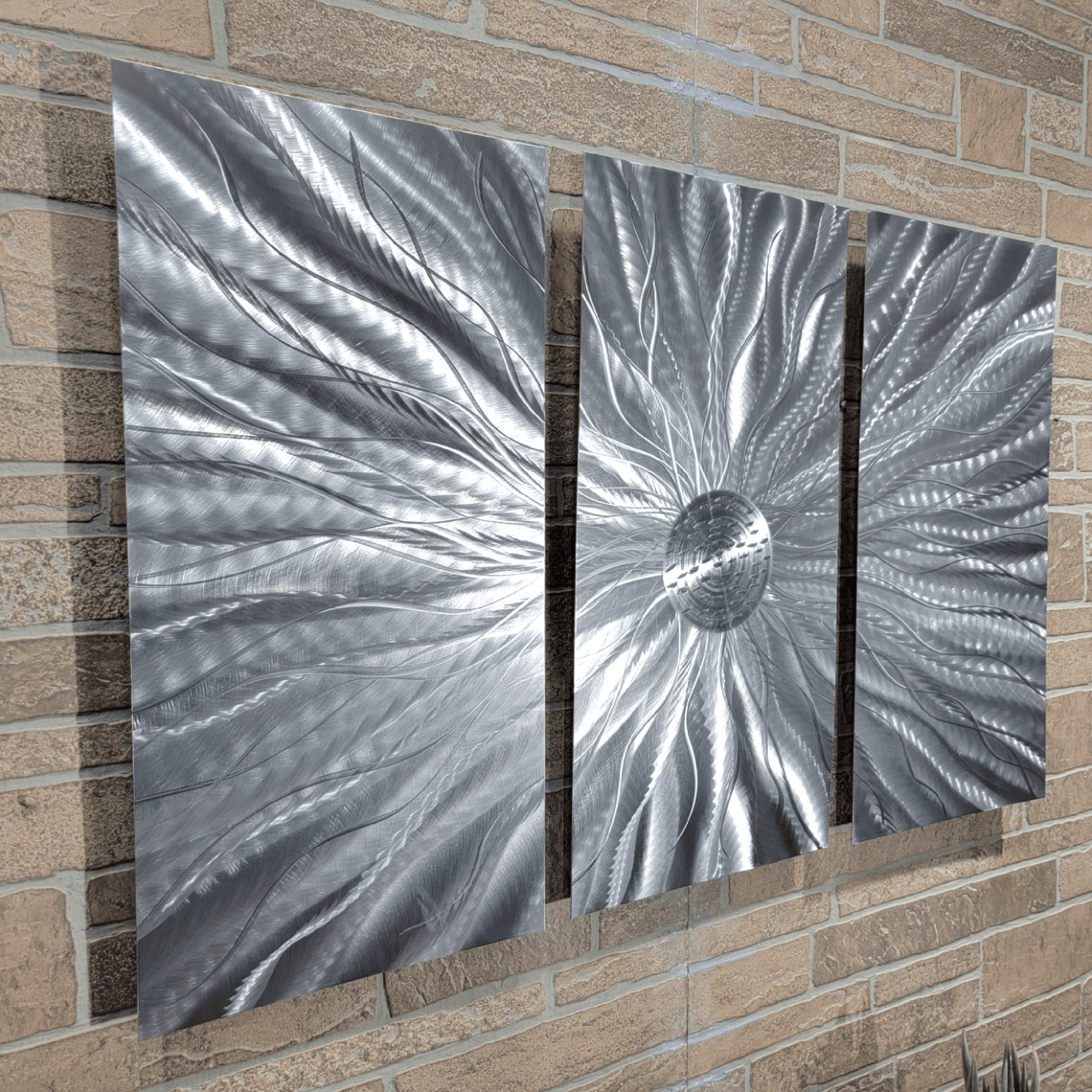 Modern Metal Wall Art, 3D Wall Sculpture, Abstract Indoor Outdoor Art  Silver Wall Hanging Contemporary Art Static by Jon Allen 