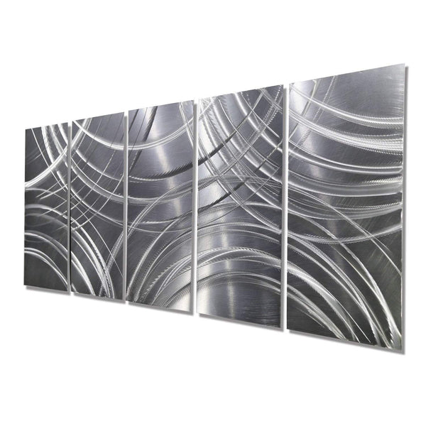 Silver Etched Abstract Modern Metal Wall Art Panels by Jon Allen ...