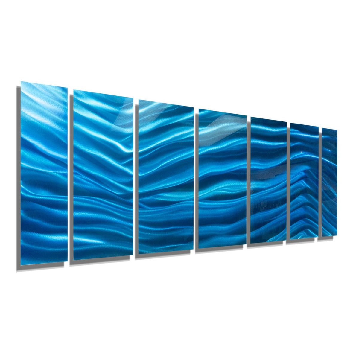 Aqua Blue Abstract Metal Wall Art Painting by Jon Allen - Aqua Blue ...