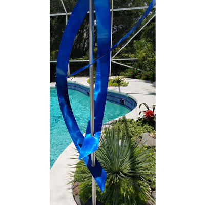 Statements2000 Large Metal Sculpture - Abstract Garden Art -  Blue Centinal by Jon Allen