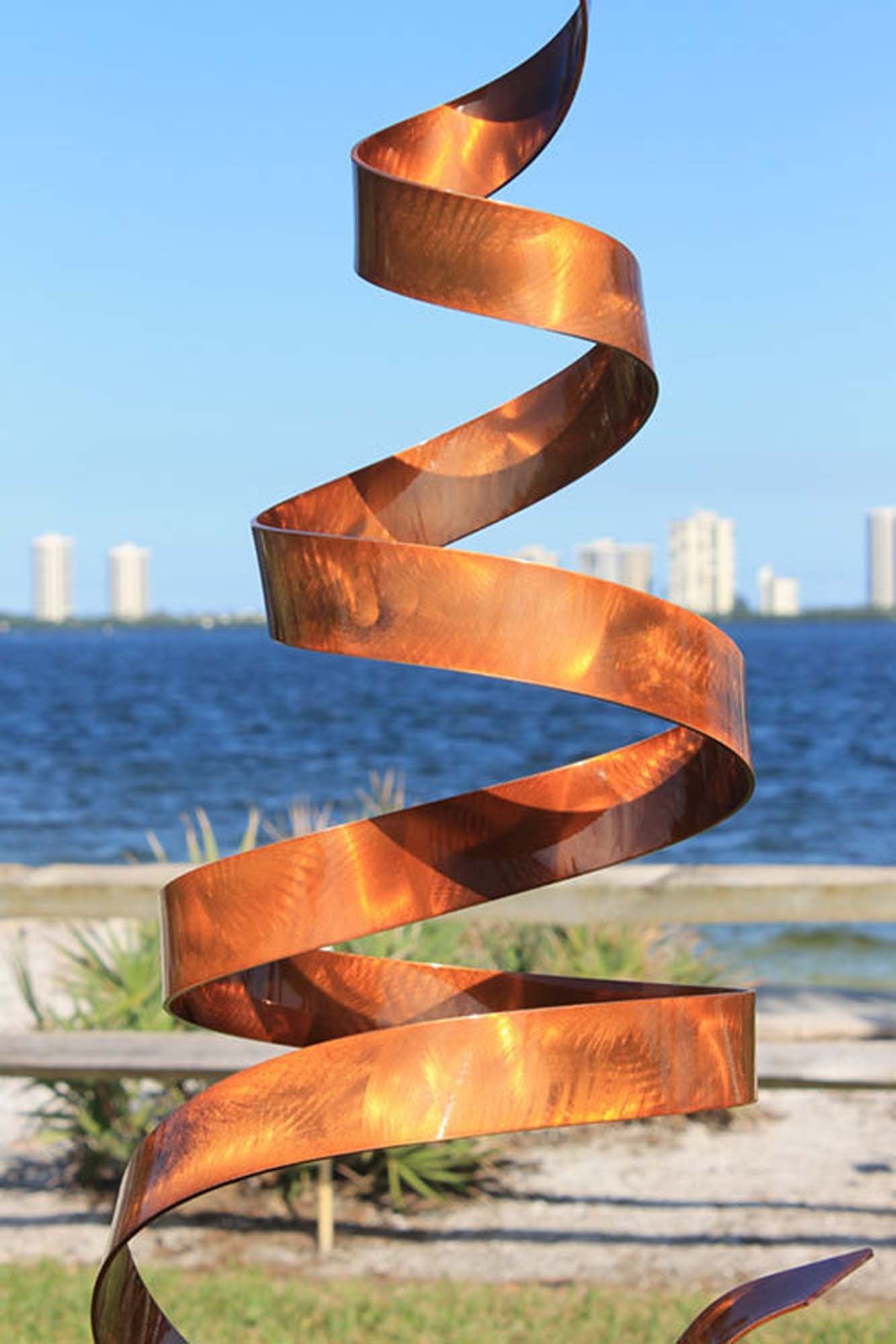 Copper Outdoor Metal Garden Sculpture by Jon Allen 48" Tall Copper