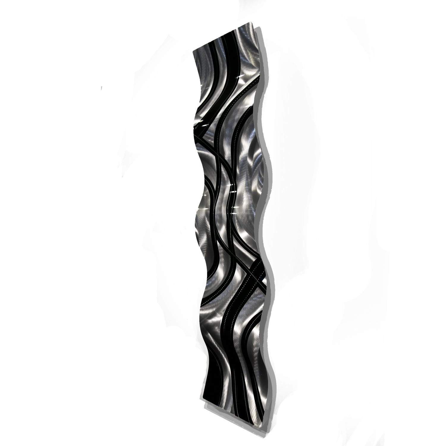 Silver & Black Modern Metal Wall Accent Sculpture by Jon Allen 46