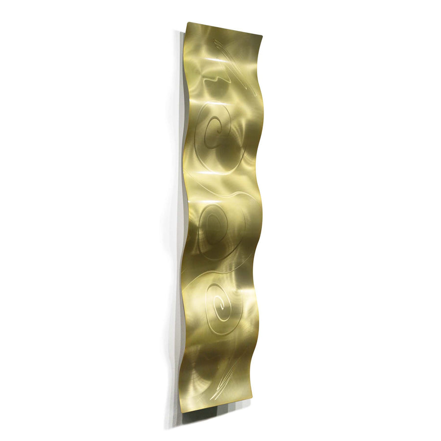 Statements2000 Metal Wall Art Large Gold Wave - 3D Wall Sculpture by Jon Allen