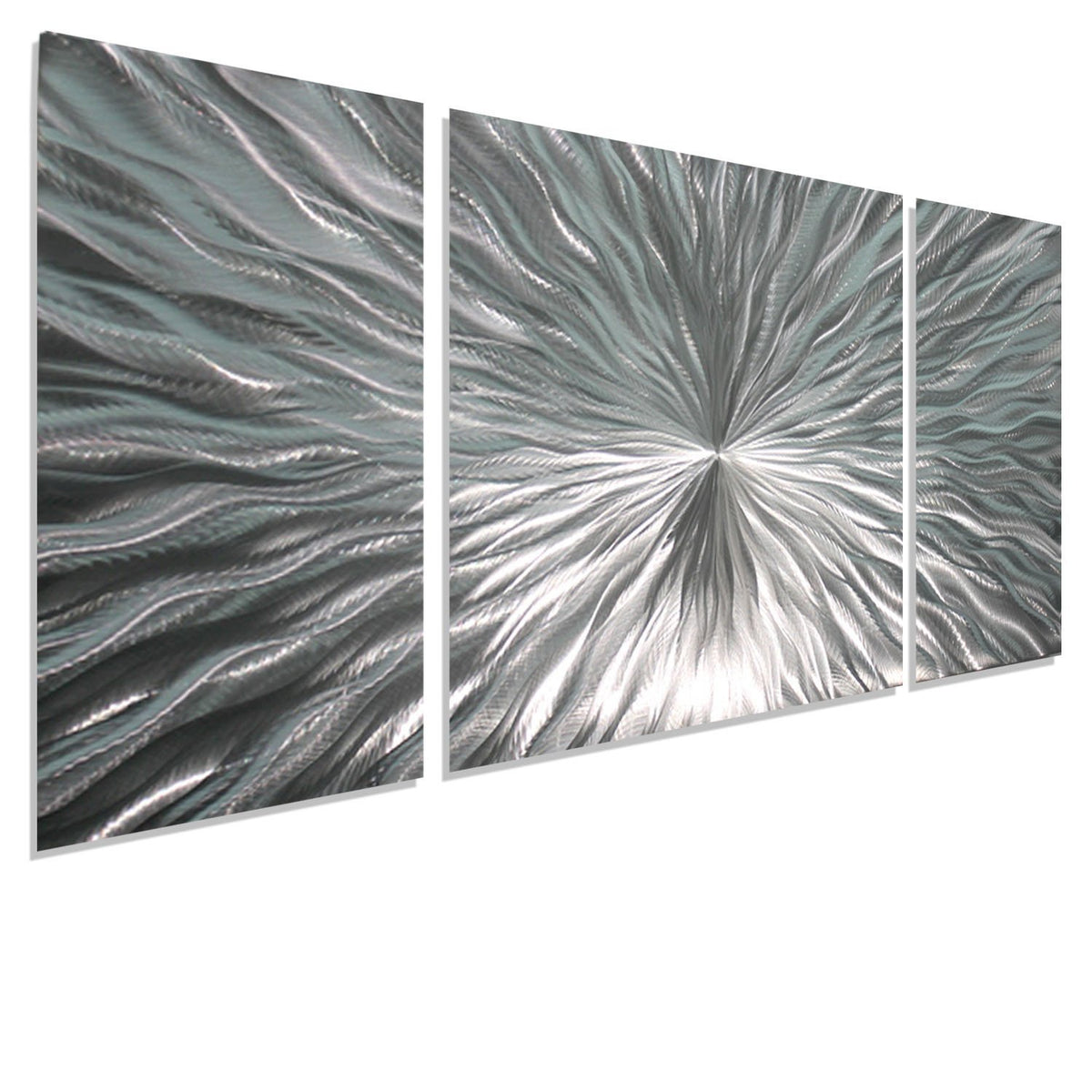 Silver Abstract Etched Metal Wall Art Panels by Jon Allen - Enlivenment ...