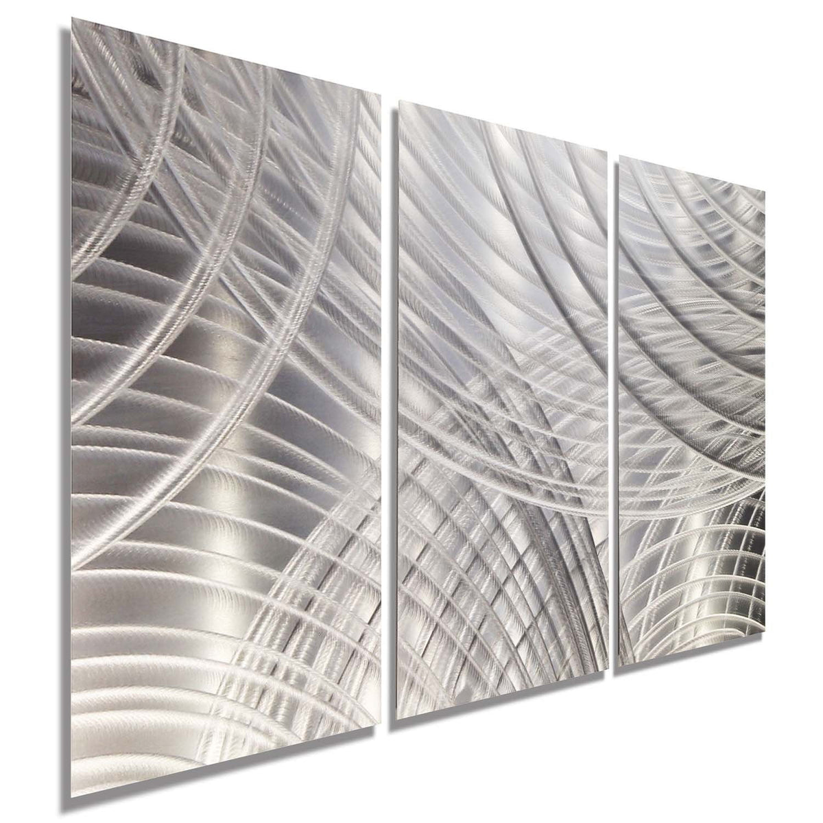 Silver Modern Abstract Etched Metal Wall Art Panels by Jon Allen ...