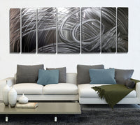 Silver Abstract Etched Metal Wall Art Panels by Jon Allen - Escalation ...