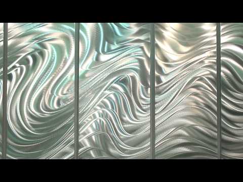 Silver Abstract Metal Wall Art Panels by Jon Allen Indoor/Outdoor Decor - Hypnotic  Sands