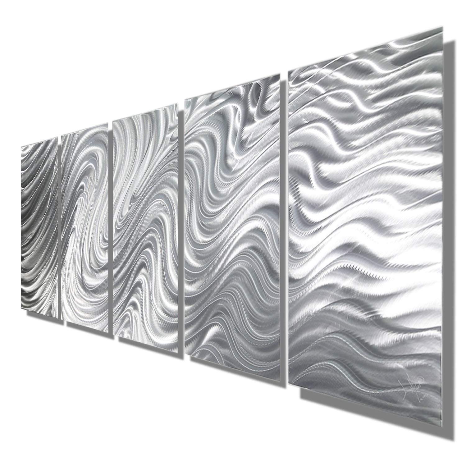 Silver Abstract Metal Wall Art Panels by Jon Allen Indoor/Outdoor