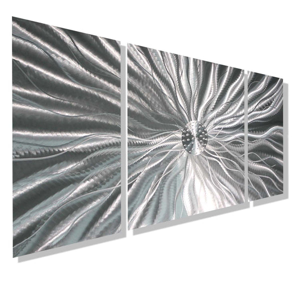 Silver Abstract Metal Wall Art Painting Panels by Jon Allen ...