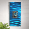 Only 1! Blue Rectangle Abstract Metal Wall Art by Jon Allen 24" x 11" - P154