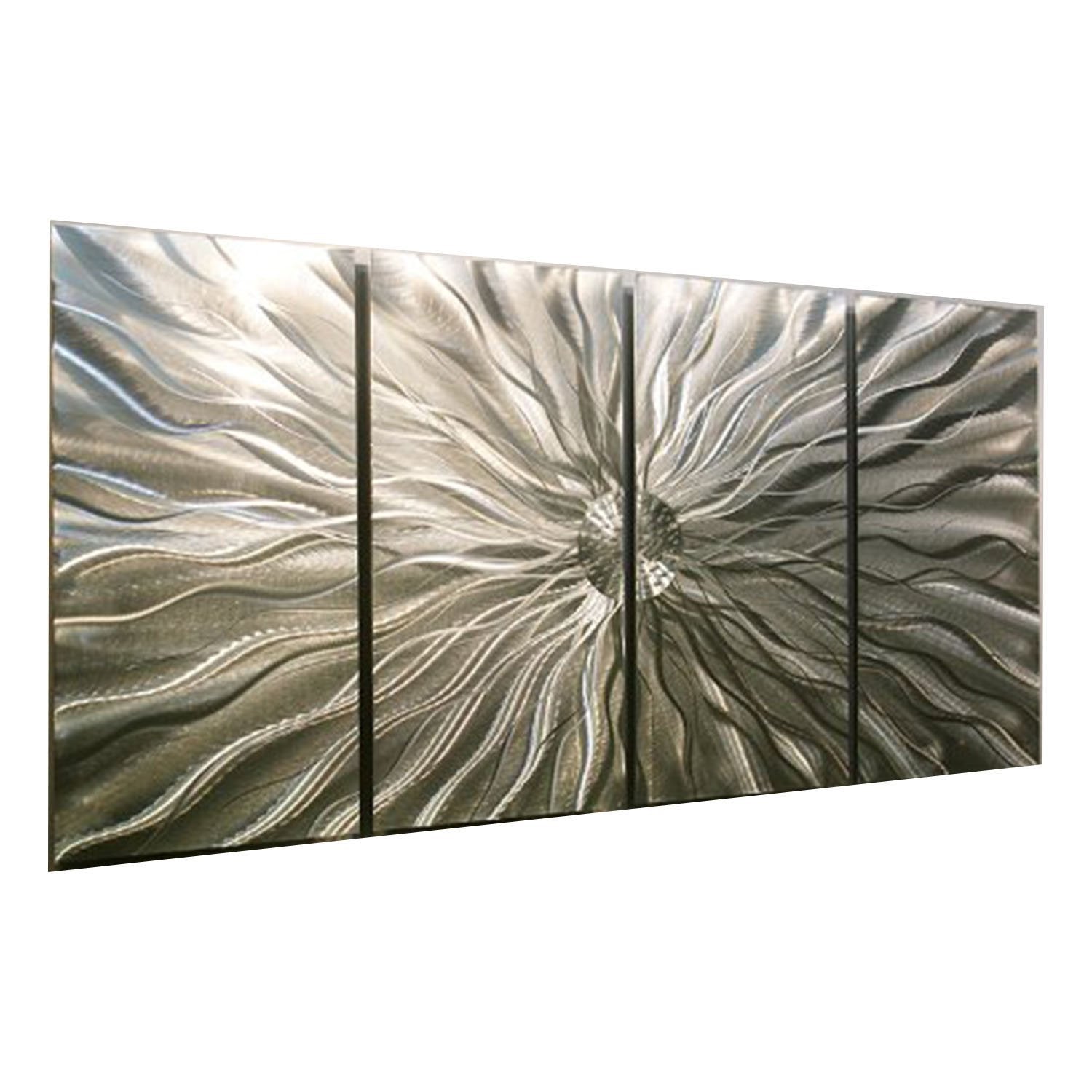 Modern Metal Wall Art, 3D Wall Sculpture, Abstract Indoor Outdoor Art  Silver Wall Hanging Contemporary Art Static by Jon Allen 