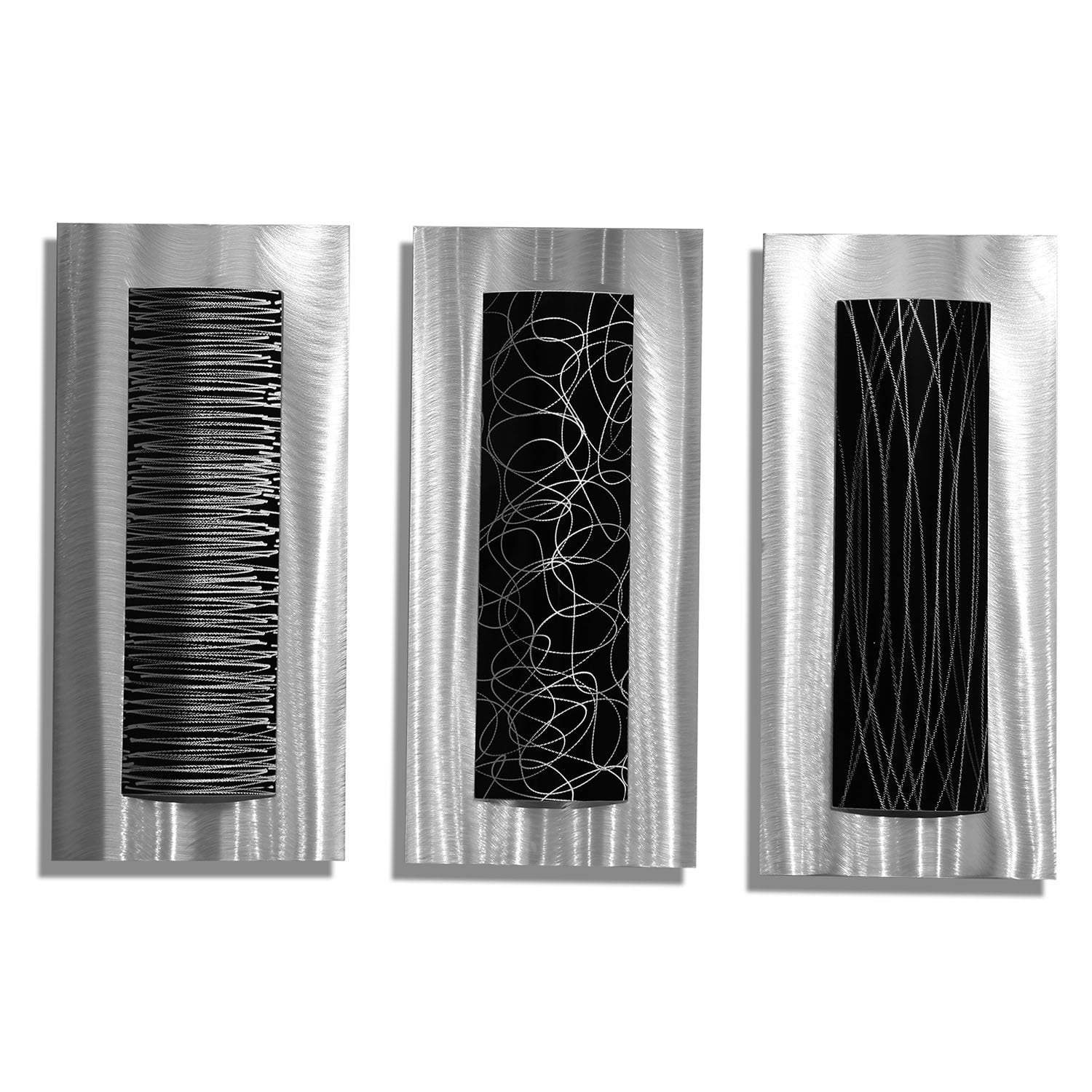  Statements2000 Contemporary Black & Silver Abstract Metal Wall  Art Accent Modern Home Decor, Set of Three - Trifecta by Jon Allen : Home &  Kitchen