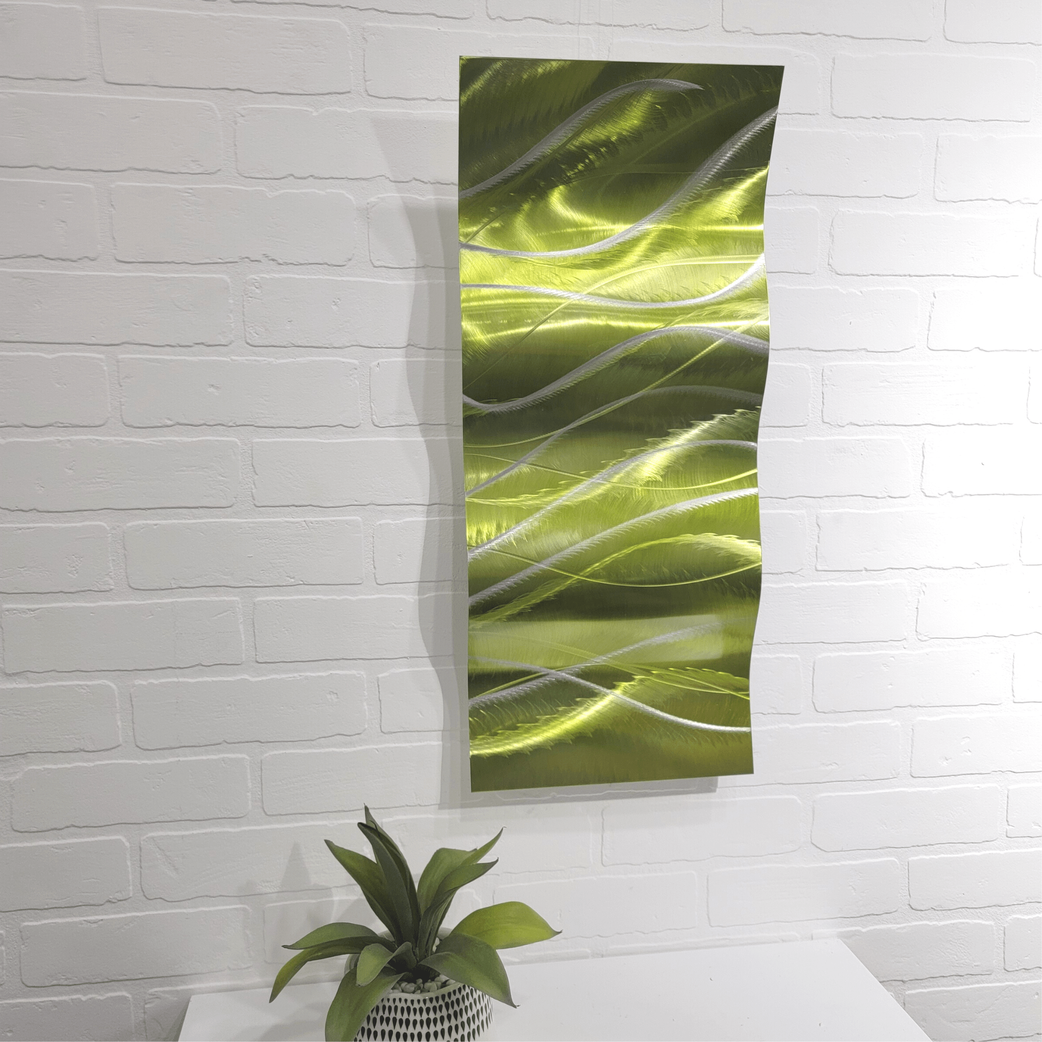 Only 1! Green Abstract Metal Wall Art Accent by Jon Allen 10" x 23.5" - W40 *20% off*