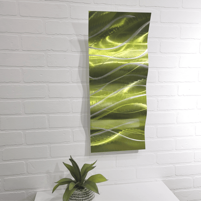Only 1! Green Abstract Metal Wall Art Accent by Jon Allen 10" x 23.5" - W40