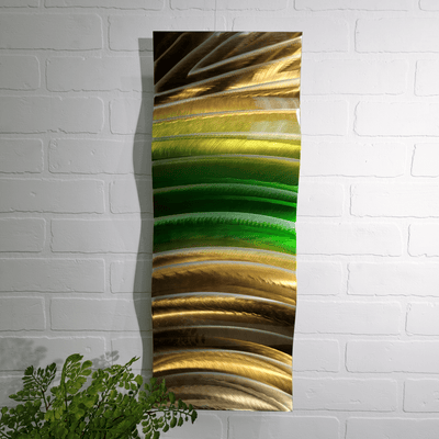Only 1! Multi-Color Abstract Metal Wall Art Accent by Jon Allen 9" x 24" - W79